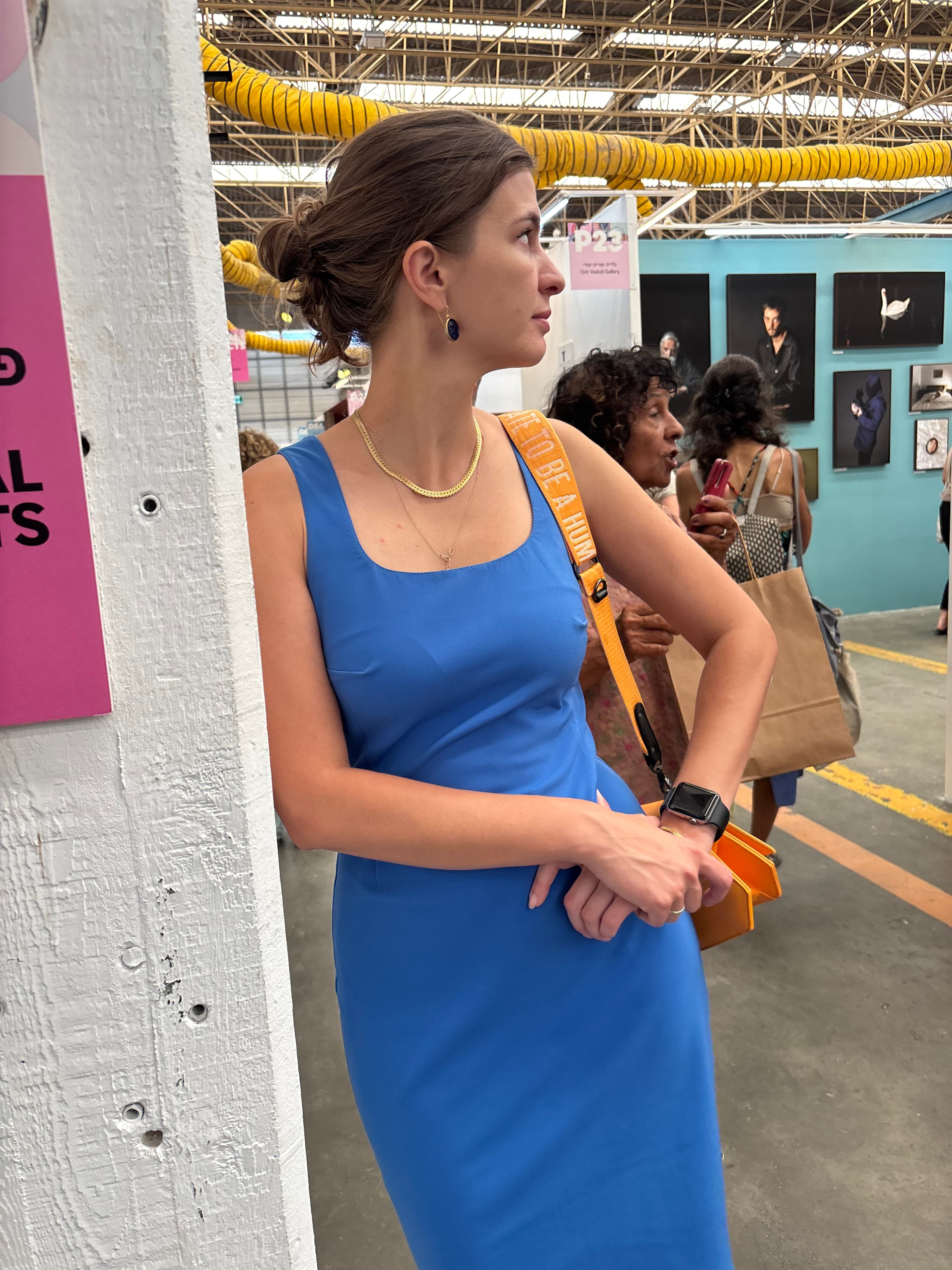 Visitor at an international contemporary art fair